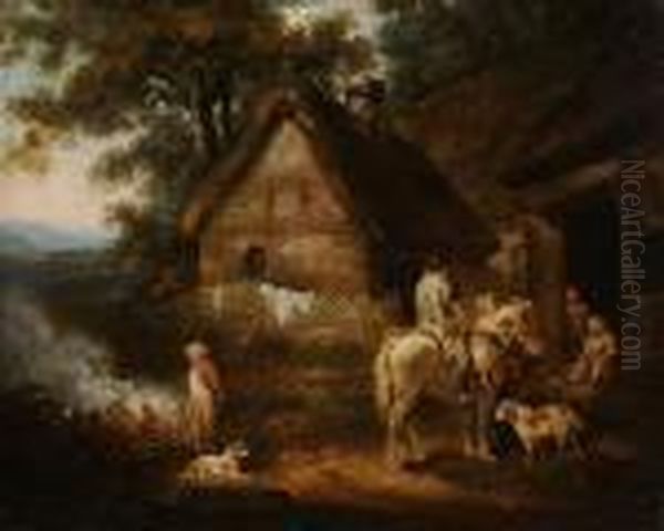 The Visit Oil Painting by George Morland