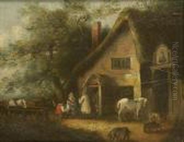 Outside The Bell Oil Painting by George Morland