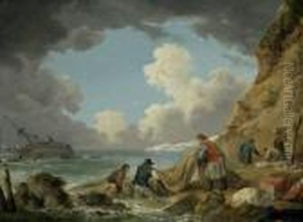 Seerauber Bringen Die Beute An D Oil Painting by George Morland