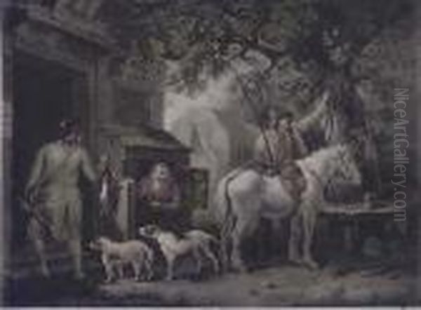 Bringing Home The Rabbit From The Shoot Oil Painting by George Morland