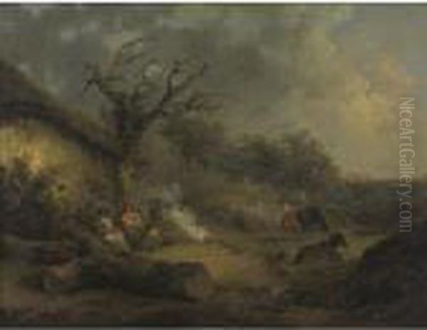 The Peasant Camp Oil Painting by George Morland