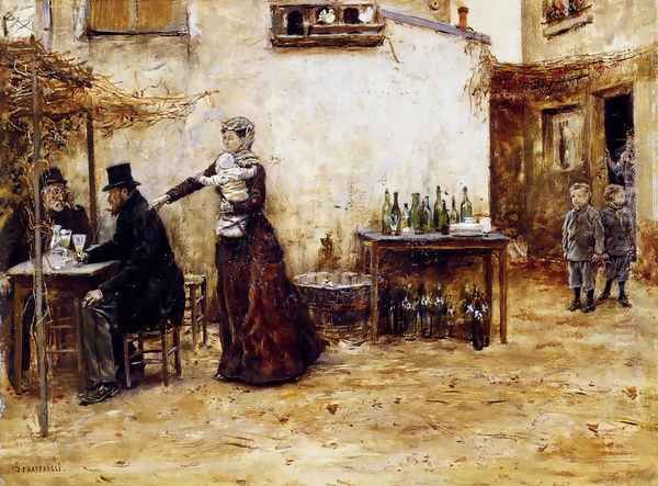 Les Habitues De Cafe Oil Painting by Jean-Francois Raffaelli