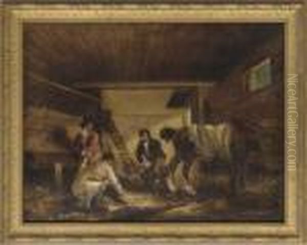 The Dog Fight Oil Painting by George Morland