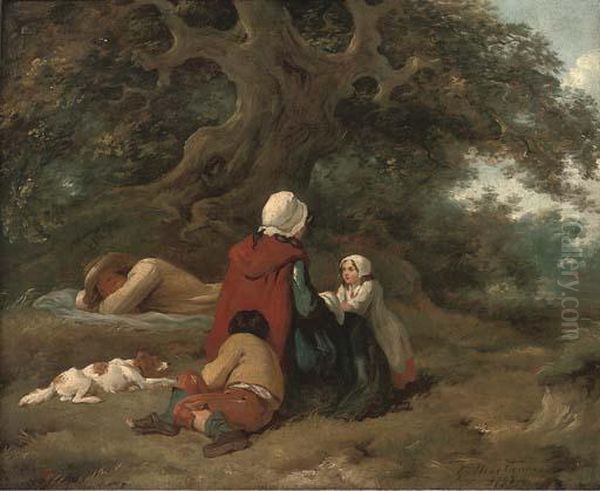 A Wayside Rest Oil Painting by George Morland