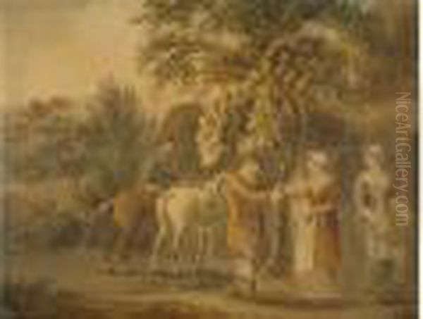 Ecole Anglaise Oil Painting by George Morland