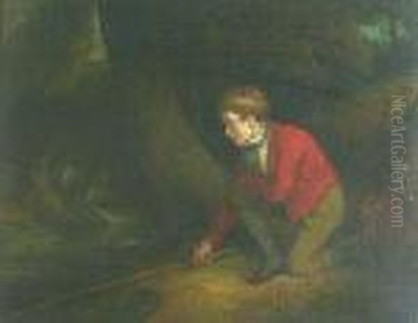 The Young Angler Oil Painting by George Morland