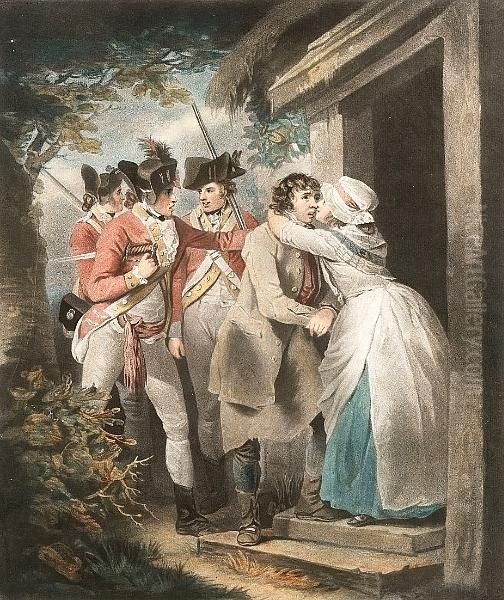 Deserter Taking Leave Of His Wife Oil Painting by George Morland