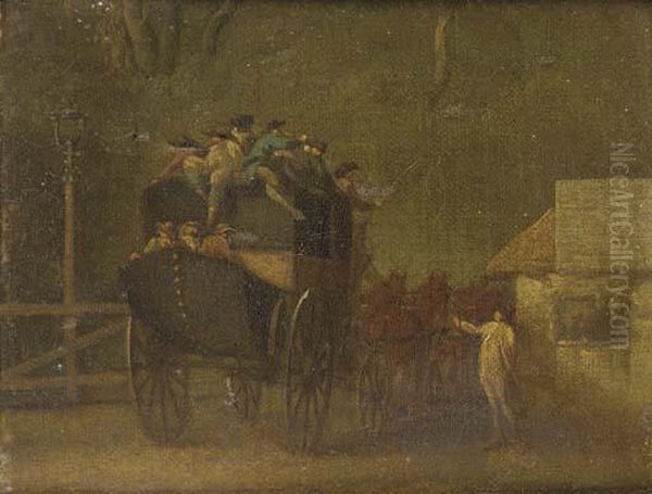 The Turnpike Gate Oil Painting by George Morland