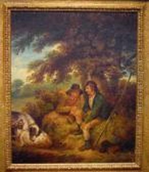 Shepherds At Rest Oil Painting by George Morland