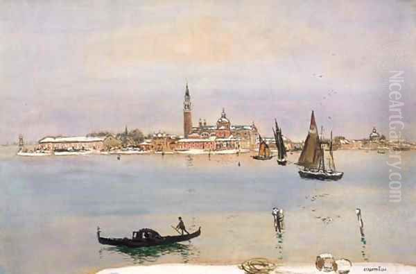 Venice under Snow Oil Painting by Jean-Francois Raffaelli