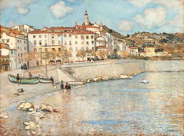 Menton Oil Painting by Jean-Francois Raffaelli