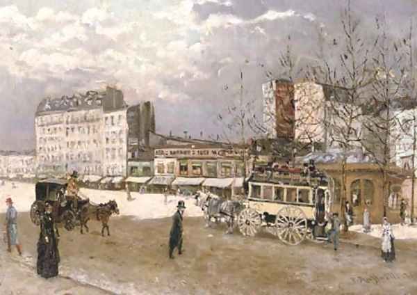 Place Blanche, Boulevard Clichy Oil Painting by Jean-Francois Raffaelli