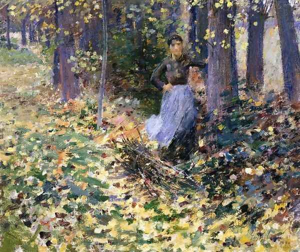 Autumn Sunlight (In the Woods) 1888 Oil Painting by Theodore Robinson