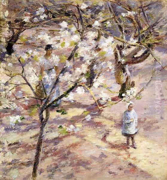 Blossoms at Giverny Oil Painting by Theodore Robinson