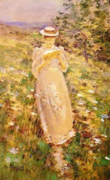 A Sweet Girl Graduate Oil Painting by Theodore Robinson