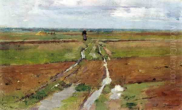 Barbizon Oil Painting by Theodore Robinson