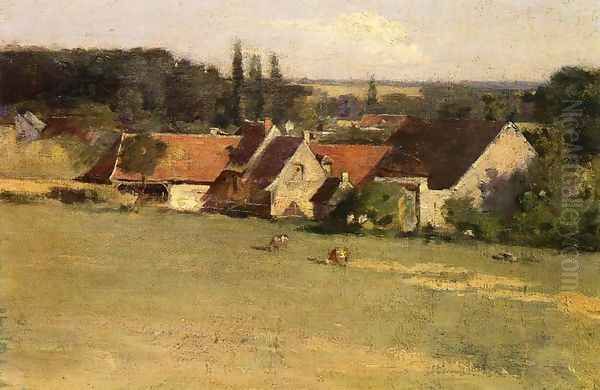 Farmhouse At Grez Oil Painting by Theodore Robinson