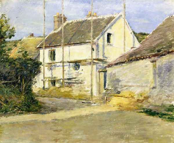 House With Scaffolding Oil Painting by Theodore Robinson