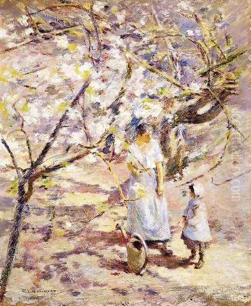 In the Orchard II Oil Painting by Theodore Robinson