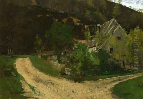 French Village Oil Painting by Theodore Robinson