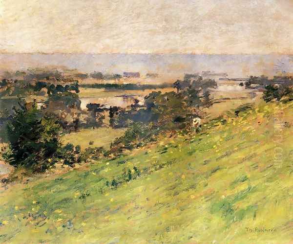 View Of The Seine Oil Painting by Theodore Robinson