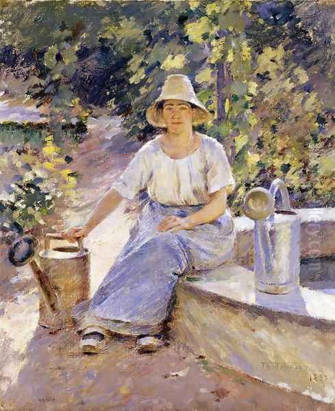 Watering Pots Oil Painting by Theodore Robinson