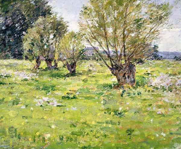 Willows And Wildflowers2 Oil Painting by Theodore Robinson