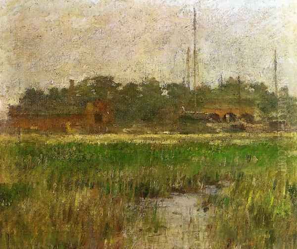 Creek at Low Tide Oil Painting by Theodore Robinson