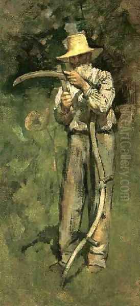 The Man With Scy Oil Painting by Theodore Robinson