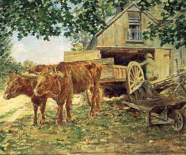 Oxen Oil Painting by Theodore Robinson