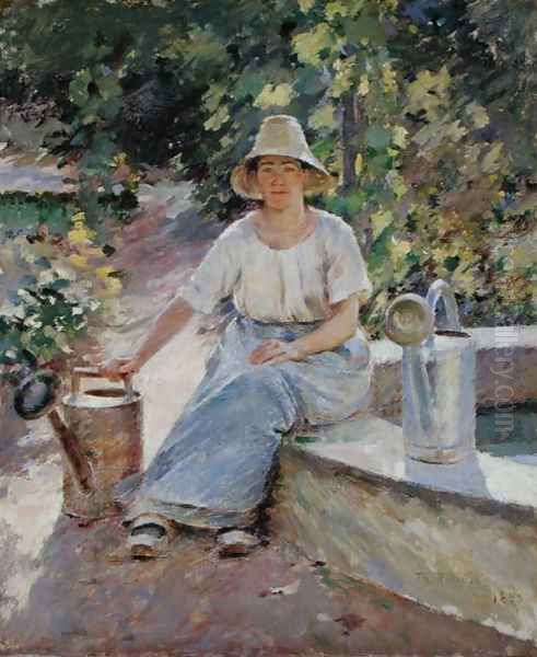 The Watering Pots, 1890 Oil Painting by Theodore Robinson