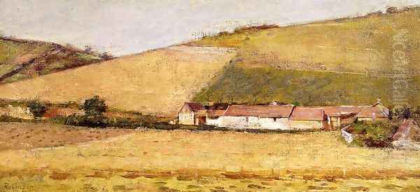 Farm Among Hills Oil Painting by Theodore Robinson