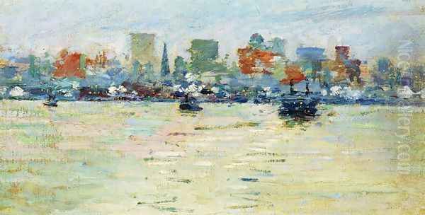 The Ferry Oil Painting by Theodore Robinson