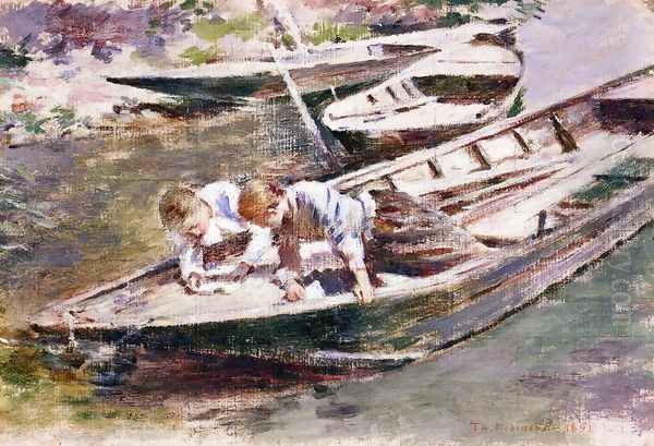 Two in a Boat Oil Painting by Theodore Robinson