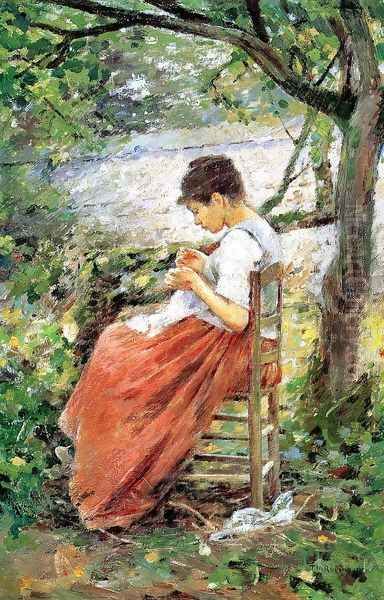 The Layette I Oil Painting by Theodore Robinson