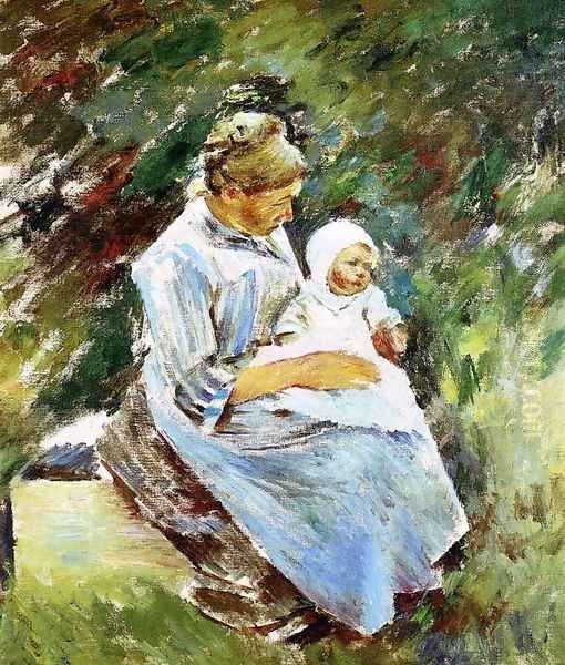 Mother and Child Oil Painting by Theodore Robinson