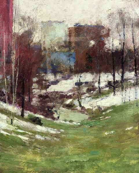 Winter in New York City Oil Painting by Theodore Robinson