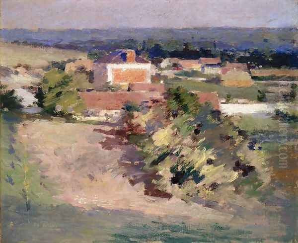 The Red House Oil Painting by Theodore Robinson