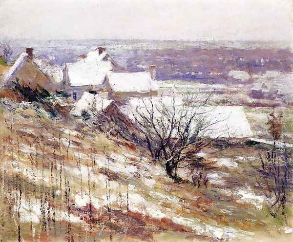 Winter Landscape Oil Painting by Theodore Robinson