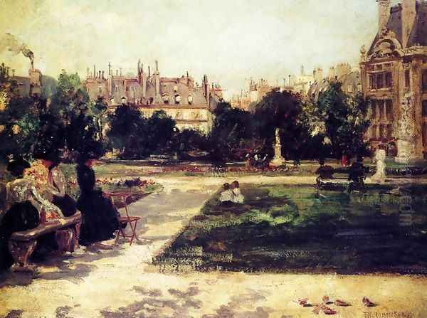 Park Scene Oil Painting by Theodore Robinson