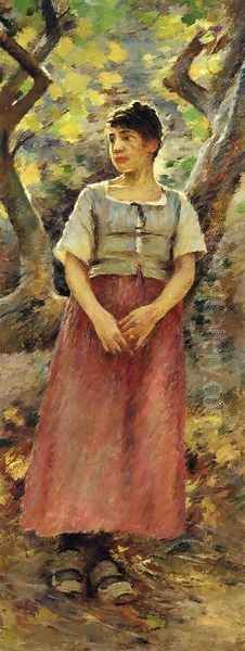 The Peasant Girl Oil Painting by Theodore Robinson