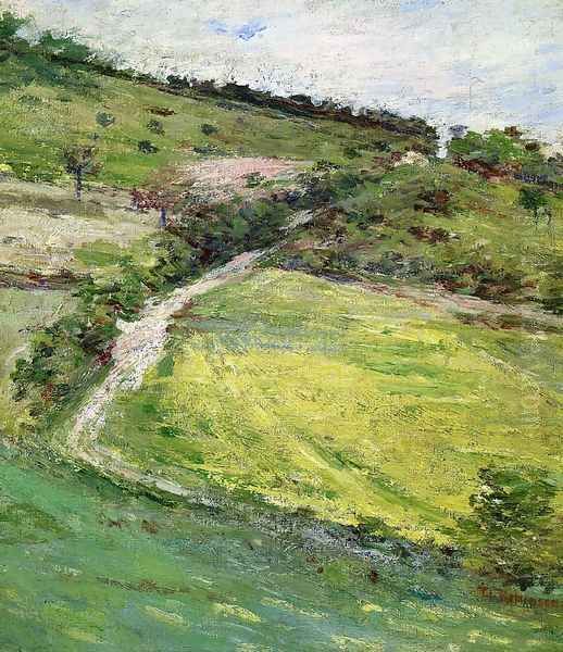 Hillside in Giverny, France Oil Painting by Theodore Robinson