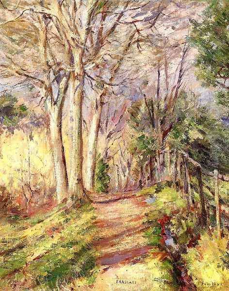 Path in Frascati Oil Painting by Theodore Robinson