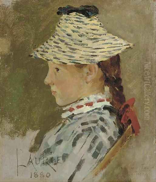 Portrait of Laurie Oil Painting by Theodore Robinson