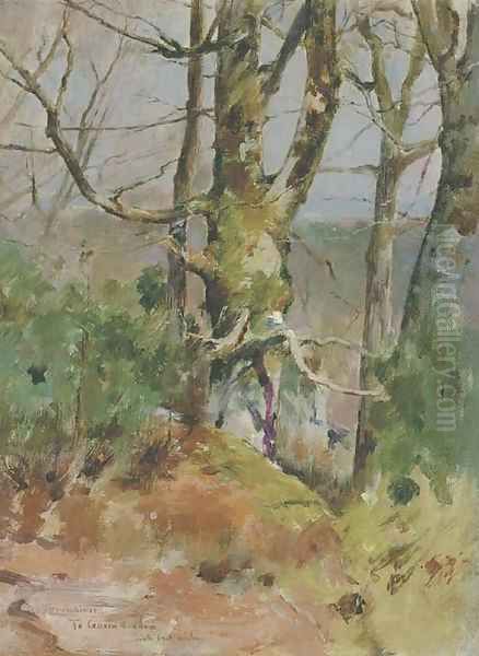 Spring Sunlight, Forest of Fountainbleau Oil Painting by Theodore Robinson