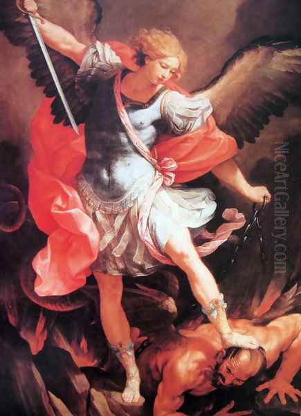 Archangel Michael Oil Painting by Guido Reni