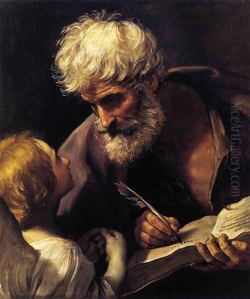 St Matthew and the Angel 1635-40 Oil Painting by Guido Reni