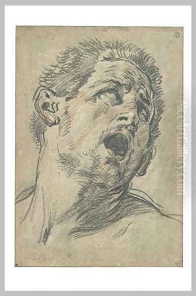 Head of Man Screaming Oil Painting by Guido Reni