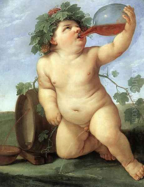 Drinking Bacchus c. 1623 Oil Painting by Guido Reni