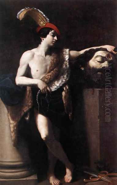 David with the Head of Goliath 1605 Oil Painting by Guido Reni